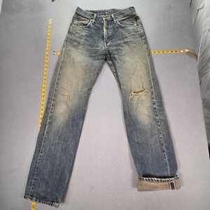 Edwin 505X Jeans Mens Selvedge Blue Med Wash Straight Japan Whiskers Fits 27x33
